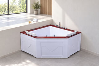 Massagebad / Whirlpool, Met venster, wit